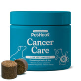 PetHeal Cancer Care Chews bottle front, pork flavor, easy administration for picky dogs.