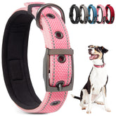 PetiFine neoprene padded dog collar closeup showing comfortable inner padding for active dogs.