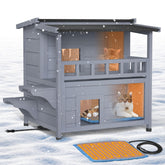 PETIMBER heated cat house outdoor two-story exterior for multi-cat lounging