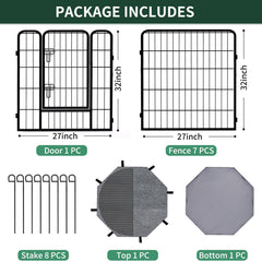 PETIME dog playpen eight-panel layout for versatile indoor outdoor use