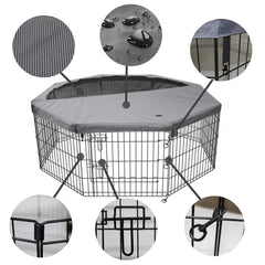 PETIME eight-panel playpen stands 24 inches tall for stability.