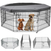 PETIME foldable dog pen top cover shields pets from sun while indoors or outside