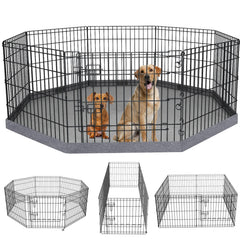 PETIME foldable dog pen top view shows compact, space-saving design.