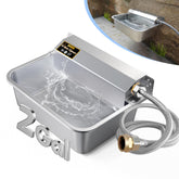 PETIMI automatic water dispenser front view, durable stainless steel for pets.