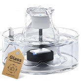PETIMI Glass Cat Water Fountain top view, sleek design for calm hydration.