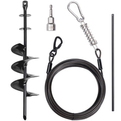 PETINBOX heavy-duty tie-out cable with 30ft reach for secure yard adventures