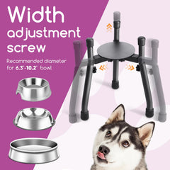 PETINBOX metal frame with anti-slip feet keeps bowls steady.