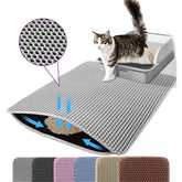 Petinstinct Jumbo Litter Mat 46x26 inches in gray traps litter and protects floors.