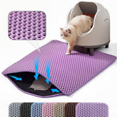 Petinstinct Jumbo Cat Litter Mat in 46x26 inches keeps floors clean and litter contained.
