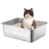 Petinstinct large steel litter box top view showing spacious digging area