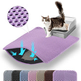 Petinstinct 30x22 litter mat traps litter at the front of the box for cleaner floors.