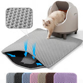 Petinstinct Litter Mat front view in gray traps stray litter at box entrance.