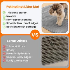 Petinstinct Litter Mat honeycomb top layer traps litter efficiently.
