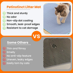 Petinstinct washable mat for quick and simple litter cleanup.