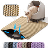 Petinstinct XL litter mat with honeycomb top layer traps litter effectively.