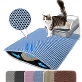 Petinstinct XL blue cat litter mat in front view protecting paws and floors