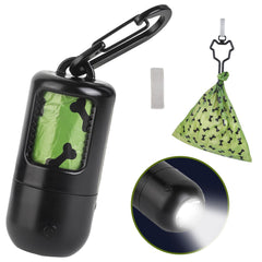 PetIsay dog poop bag holder with flashlight for nighttime visibility during walks.