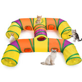 Petizer H-4-Way cat tunnel opens to invite exploration and play.