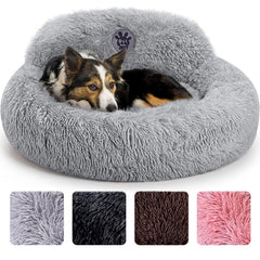 PetJett calming dog bed in a donut shape showing cozy 30-inch design for naps