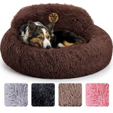 PetJett calming donut bed with soft faux fur for cozy comfort