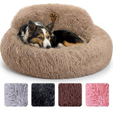 PetJett Donut Bed top view highlights plush surface for cozy lounging.