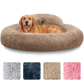 PET JETT donut dog bed 36-inch plush fur for cozy curling and restful sleep