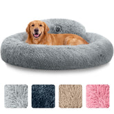 PetJett large donut bed 36 inch round for up to 80 lbs, plush comfort.