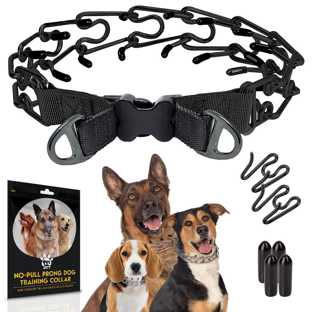 PET JETT prong collar demonstrates adjustable size for a secure, comfortable fit.