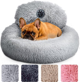 PetJett round dog bed 23in offers plush comfort for small dogs up to 25 lbs.