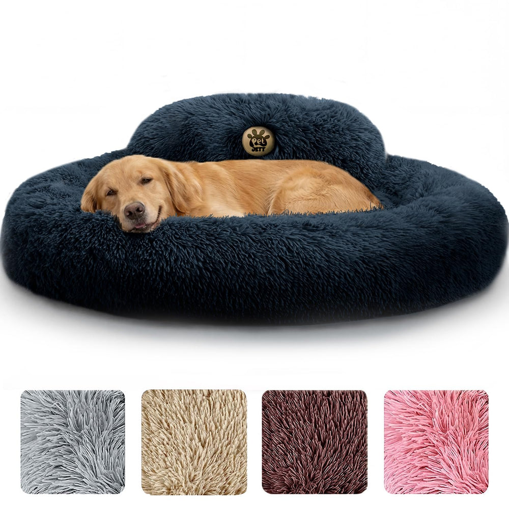 PetJett XL donut bed with soft faux fur for cozy naps