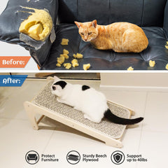 PETKARAY scratcher protects furniture by redirecting scratching