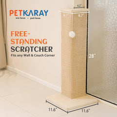 PETKARAY corner wall scratcher demonstrates space-saving design for rooms with limited space.