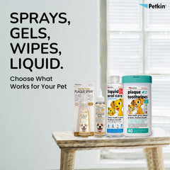 Petkin wipes used on a dog for simple daily dental cleaning.