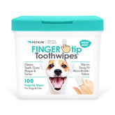 Petkin Fingertip Tooth Wipes slip-on design for easy at-home dental care.
