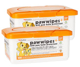 Petkin Paw Wipes Plus tub with orange-scented wipes for quick outdoor paw cleaning.