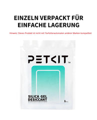 PETKIT desiccant bag inserted into a smart feeder for freshness