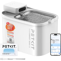 PETKIT dishwasher-safe fountain front view with cordless design for flexible placement