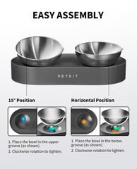 PETKIT non-slip bases keep bowls steady during meals.