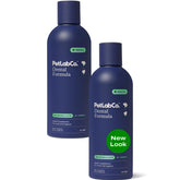 PetLab Co. dental water additive bottle pour demonstrates easy tartar control for pets