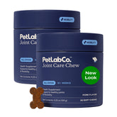 PetLab Co Joint Care chews bottle helps ease daily joint stiffness for dogs.