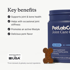 Omega-3 rich formula image emphasizing essential fats for healthier joints in dogs.
