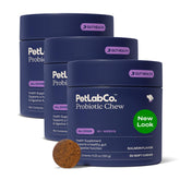 PetLab Co probiotics for dogs salmon flavor bottle highlights a tasty digestive support option.