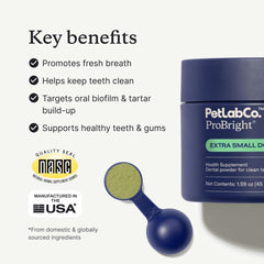 PetLab Co ProBright powder texture closeup suggesting light, even sprinkling.