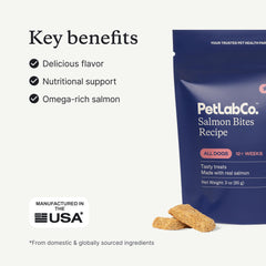 PetLab Co. Salmon Bites serving view—perfect training reward portions.