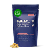 PetLab Co Wild Caught Salmon Bites packaging showcasing premium dog treats for skin and coat health