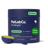 PetLab Co. ProBright dental powder bottle for easy daily use and fresh breath.