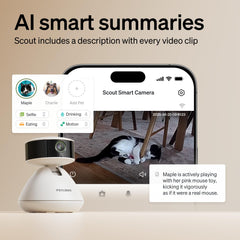 PETLIBRO AI Dog Camera detects pet behaviors like playing or mealtime