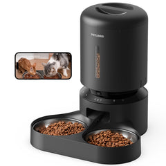 PETLIBRO automatic feeder with camera for two cats in action showing 1080P clarity.