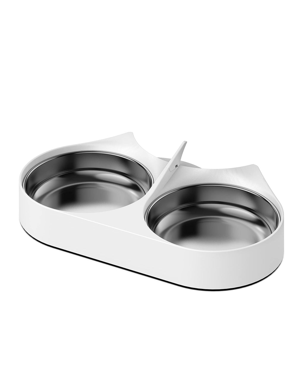 PETLIBRO pet food splitter with stainless steel bowls for balanced two-pet meals.