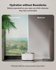 PETLIBRO wireless pump and charging base enable cord-free placement